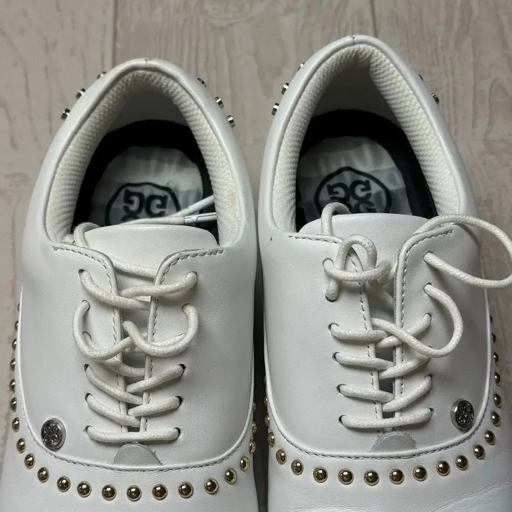 G/FORE Women’s Gallivanter Golf Shoes Size 8 White Studded Leather Spikeless